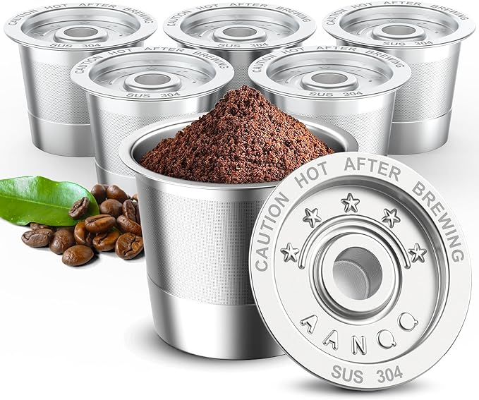 Reusable Stainless Steel K-Cup Pods – 6 Pack