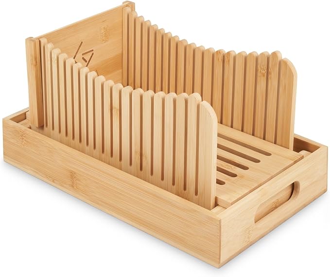 Adjustable Bamboo Bread Slicer – Large