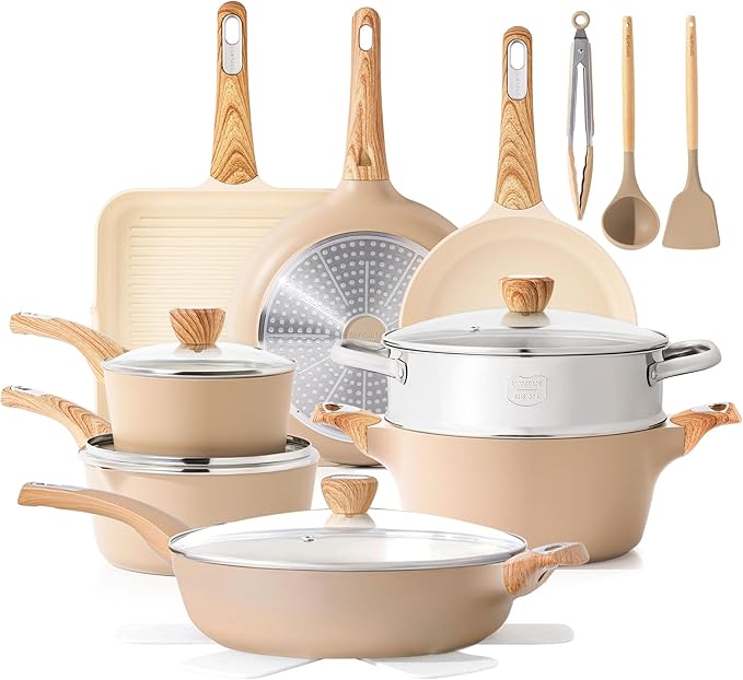 SENSARTE Ceramic Cookware Set – 20 PCS