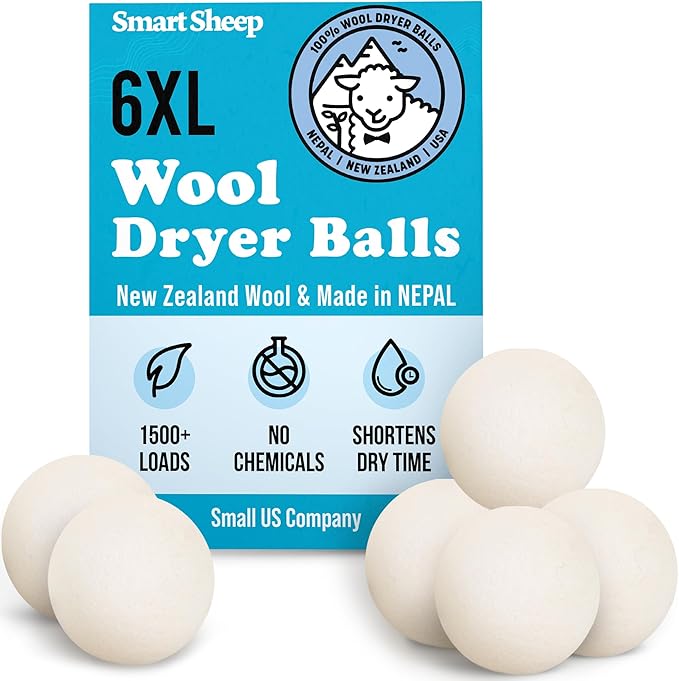 Smart Sheep Wool Dryer Balls – 6 Pack