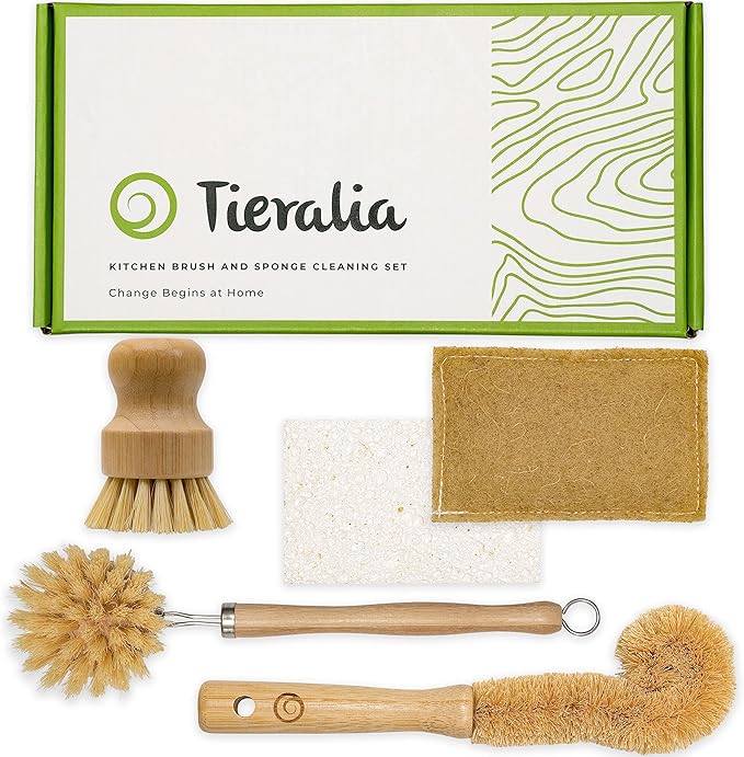 Eco-Friendly Bamboo Dish Brush Set