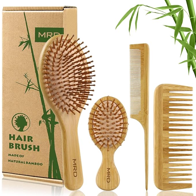 MRD Hair Brush Set - Natural Bamboo