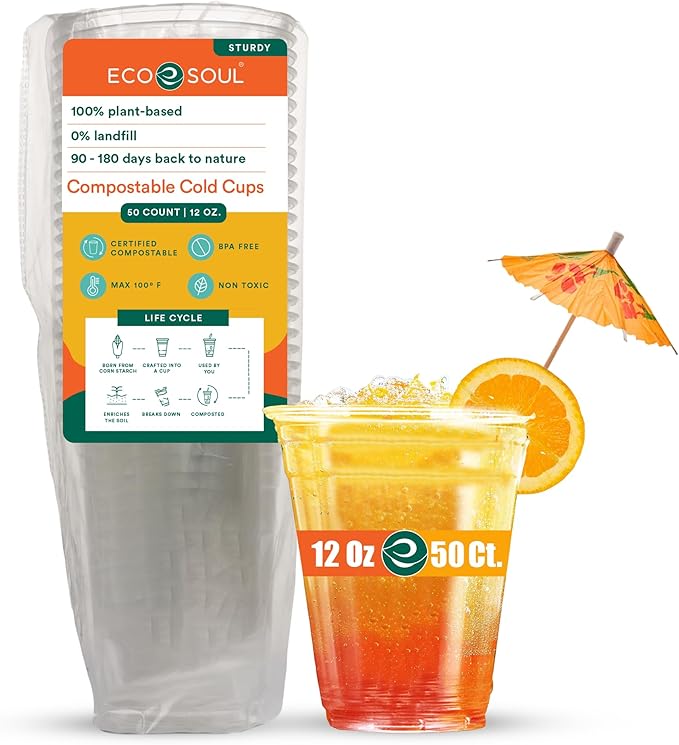 ECO SOUL 12oz Compostable Party Cups