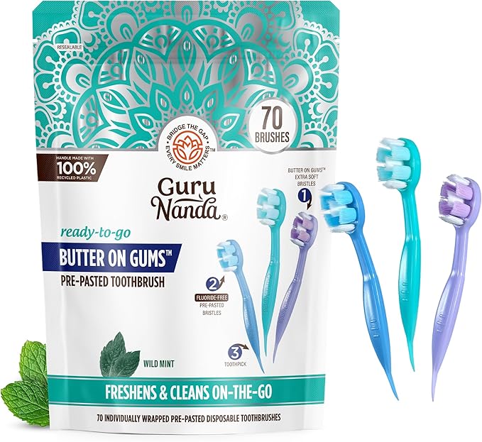 GuruNanda Mini Travel Toothbrushes