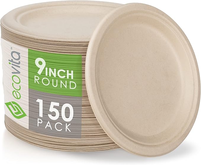 100% Compostable Paper Plates