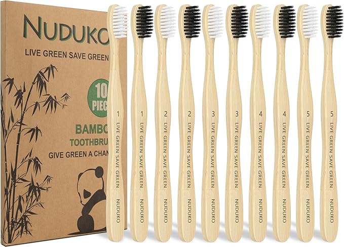 Bamboo Toothbrushes 10 Pack